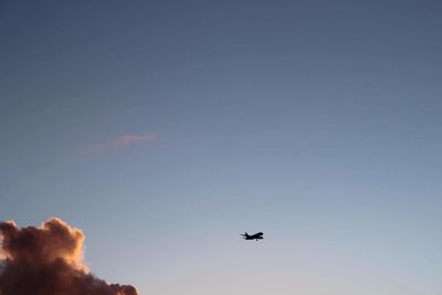 Low angle view of airplane in flight