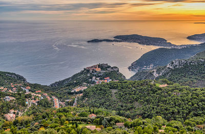 View from the top of the mountain over the french riviera