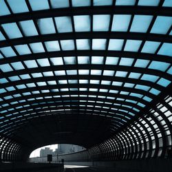 Low angle view of illuminated railroad station