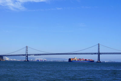 Suspension bridge over sea