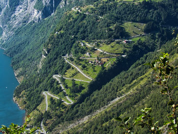 High angle view of a mountain road