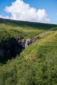 Scenic view of land against sky