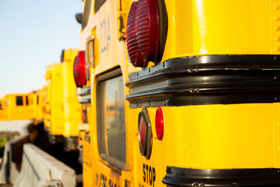 Close-up of yellow machine in bus