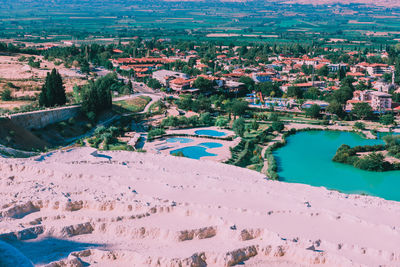 High angle view of residential district