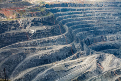 High angle view of iron ore quarry