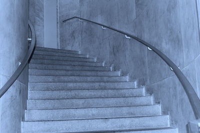 Low angle view of spiral staircase of building