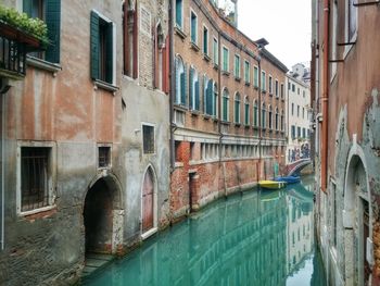 View of canal in city
