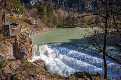 Scenic view of waterfall