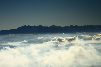 Scenic view of cloudscape against blue sky