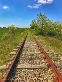 Railway tracks against sky