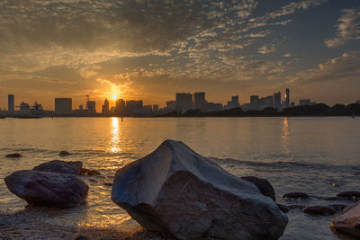 City at sunset