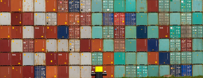 Stack of multi colored pencils at harbor