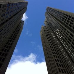 Low angle view of modern building against sky