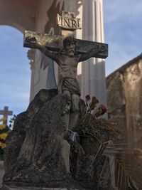 Low angle view of angel statue