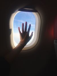 Close-up of airplane window