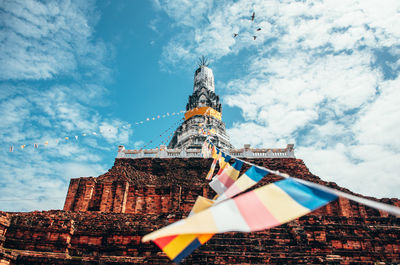 Low angle view of traditional building against sky