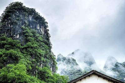 Low angle view of mountain against sky