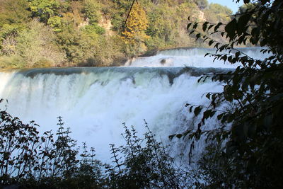 Scenic view of waterfall