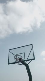 Low angle view of basketball hoop against sky