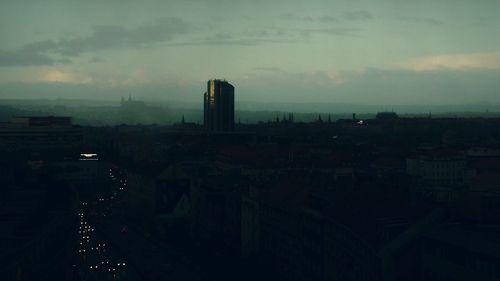 Cityscape against sky during sunset