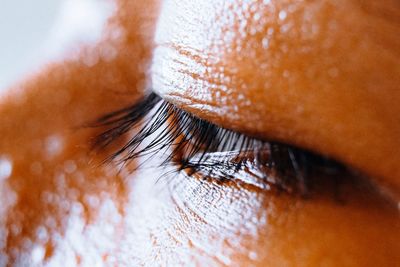 Close-up of woman with beautiful eyelash