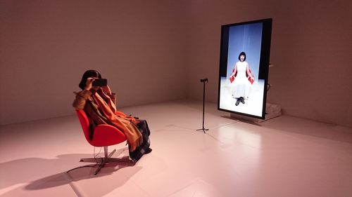 Close-up of red wall