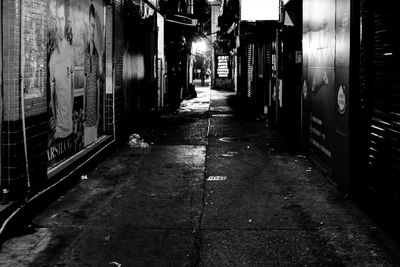 Narrow alley along buildings