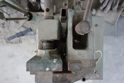 Close-up of rusty machine part