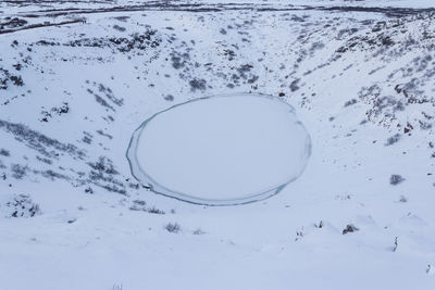 Full frame shot of frozen water