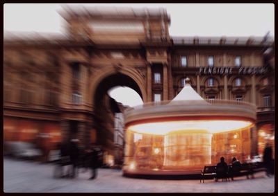 View of illuminated city