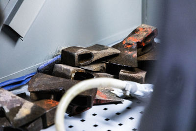 High angle view of security camera