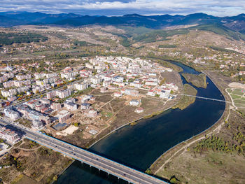 Kardzhali bridge top high view blue river