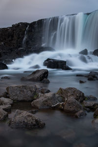 Scenic view of waterfall