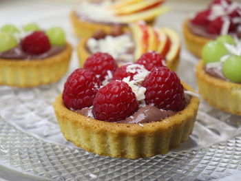 Close-up of strawberry cake