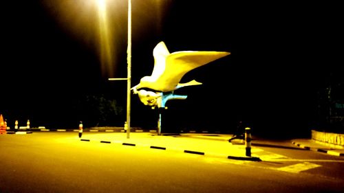 Illuminated lights at night