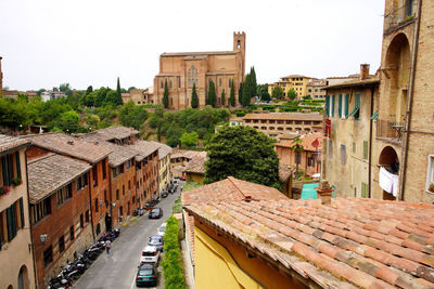 Cityscape of the historic medieval city of siena, tuscany, italy