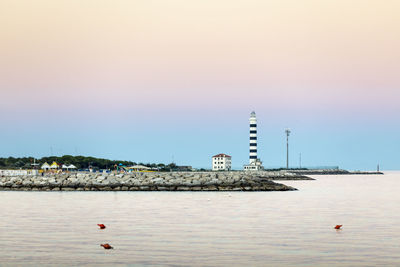View of sea against sky during sunset