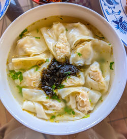 Close-up of soup in bowl