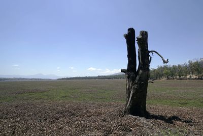 Scenic view of land against sky