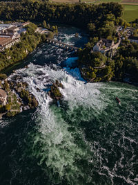 High angle view of waterfall