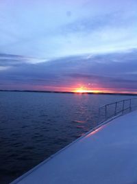 Scenic view of sea at sunset