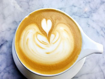 Close-up of cappuccino coffee