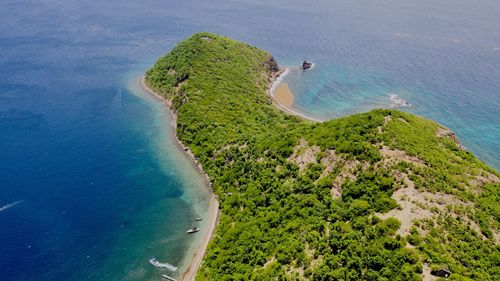 High angle view of island amidst sea