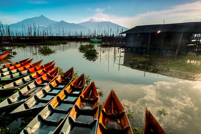 Boats in lake