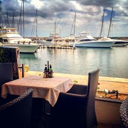 Boats in harbor