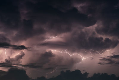 Low angle view of lightning in sky