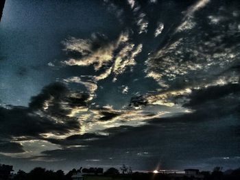 Low angle view of cloudy sky