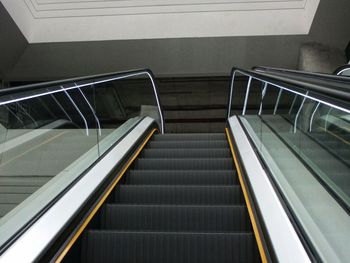 High angle view of escalator