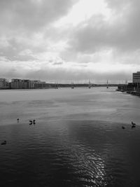 View of river against cloudy sky