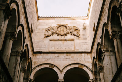 Low angle view of historic building